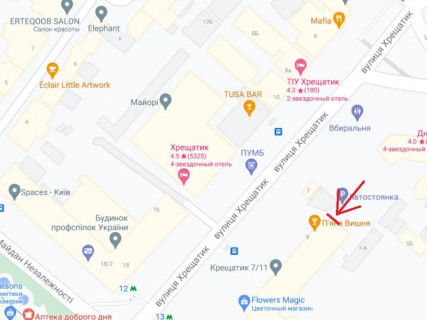 Видеоборд A в Киеве, 14.4x6.4  Хрещатик вул., 7/11 - 642986 схема