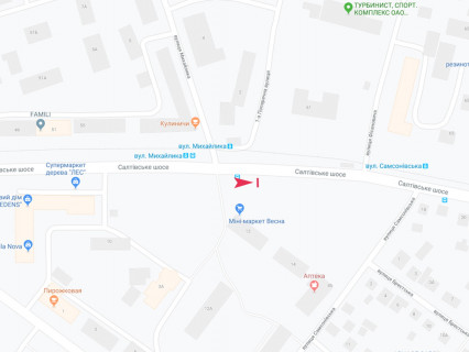 Білборд, Бігборд (Борд)  A у Харкові, 3x6  Салтівське шосе, 12, з центру схема