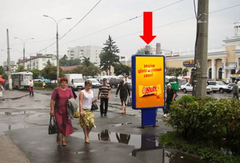 Ситилайт B в Житомире, 1.8x1.2  Небесної сотні вул. (кол. Московська вул.) / Лятошинського вул., біля ринку "Житній" фото 1