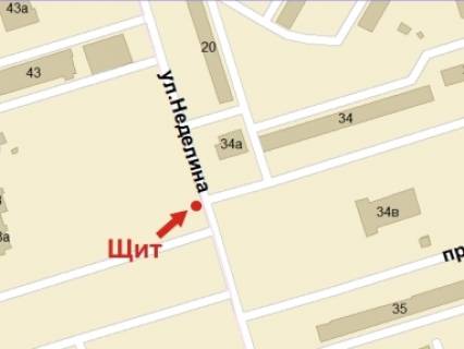 Билборд A в Выпханке, 3x6  Недєліна вул., 43, у бік Автовокзалу схема