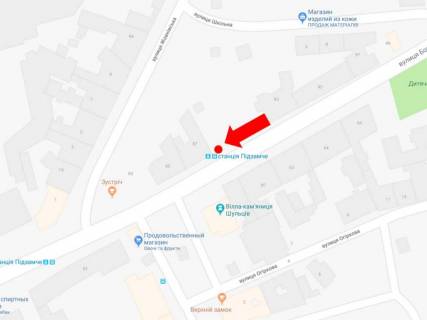Ситилайт A в Львове, 1.8x1.2  Хмельницького вул., 87, зуп. «Станція Підзамче», в центр схема