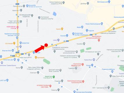 Билборд  в Хмельницком, 3x6  Львівське шосе, 55, навпроти університету економіки, до центру схема