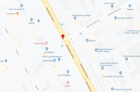 Бэклайт A в Днепр (Днепропетровск) Запорізьке шосе - Космічна вул., на світлофорі схема