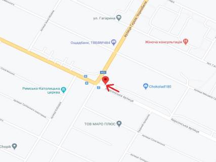 Билборд A в Никополе, 6х3  на перехресті вул. Героїв Чорнобиля та вул. Херсонської схема