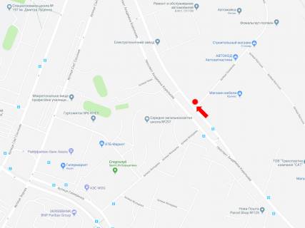 Билборд  в Киеве, 3x6  Корольова пр. - вул. Пшенична, в бік пр. Курбаса схема