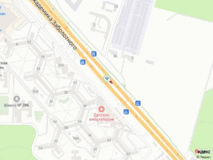 Видеоборд A в Киеве Заболотного вул., 44, розподілювач, в сторону Одеської пл., прайс за трансляцію ролика 10 сек 1вихід/90 сек, з 0:00 до 23:59 - 382206 схема