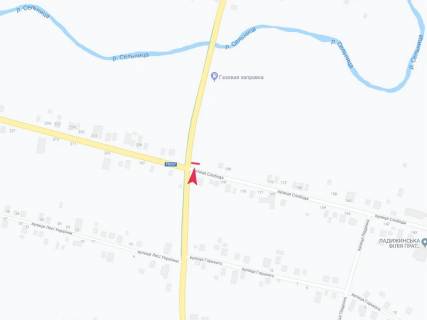 Билборд  в Ладыжине, 3x6  в'їзд у місто, перехрестя, зі сторони Тростянця схема