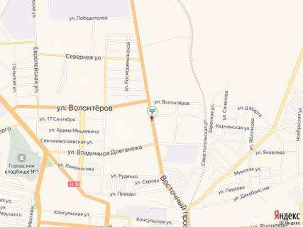 Білборд, Бігборд (Борд)  A у Бердянську Восточный пр., 94, напротив схема
