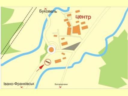 Билборд A в Надворной с. Назавизів, зупинка схема