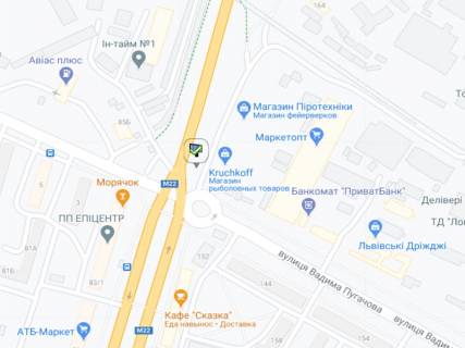 Призма A в Кременчуге Свободи пр. (колиш. 60-річчя Жовтня вул.) - Пугачова вул. (колиш. Московська вул.) - 297295 схема
