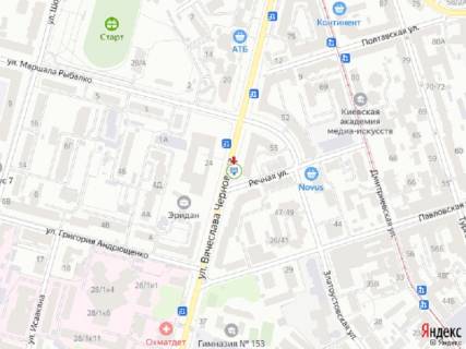 Скроллер B в Киеве Чорновола вул., 27 - Річкова вул., біля супермаркету BILLA, в сторону просп. Берестейський (Перемоги) - 343824 схема