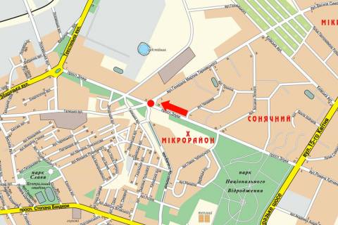 Билборд A в Тернополе, 3x6  Злуки пр. / Коновальця вул., біля АЗС "Укрнафта", в центр схема