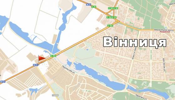 Билборд B в Виннице, 3x6  Барское шоссе - ул. Зоряна, из центра схема