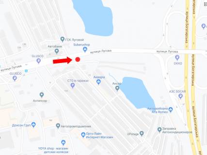 Билборд  в Киеве, 3x6  Лугова вул., 16 в сторону вул. Богатирської схема