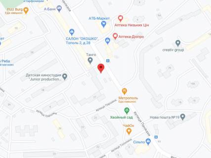 Билборд A в Днепр (Днепропетровск) Панікахи вул., 28д, аптека "Мед Сервіс", №Дп041, прайс за ролик 10 сек 1 вихід/5 хвилин, з 8:00-22:00. Розрахунок для інших параметрів трансляції уточнюйте у менеджера. схема