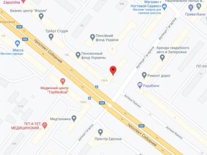Видеоборд A в Запорожье Гагаріна вул., 4, аптека "Мед Сервіс", №Дн118, прайс за ролик 10 сек 1 вихід/5 хвилин, з 8:00-22:00. Розрахунок для інших параметрів трансляції уточнюйте у менеджера. - 301365 схема