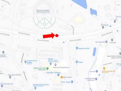 Ситилайт  в Львове, 1.8x1.2  Хуторівка вул., 35, зуп. "Духовна семинарія" (ліва), в сторону пр. Червона Калина схема
