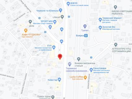Видеоборд A у Боярці Хрещатик вул., 49-Б, аптека "Вітамін", прайс за ролик 10 сек 1 вихід/5 хвилин, з 8:00-22:00. Розрахунок для інших параметрів трансляції уточнюйте у менеджера. - 301246 схема