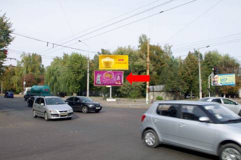 Billboard A in Zhytomyr, 3x6  Grusevs'kogo st. (kol. Kotovs'kogo st.) / Shidna st., bila TRC "Global", supermarketiv "Comfy", "Fokstrot", "Karavan", nizna Photo 1