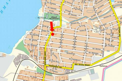 Билборд B в Николаеве, 3x6  Богоявленський пр. (кол. Жовтневий пр.) / Ольшанців вул., з центру схема