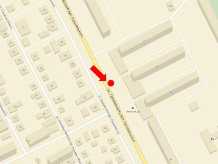 Билборд B в Ужгороде, 3x6  Грушевського вул., 33, біля супермаркету "Океан", в бік Минайської вул. схема