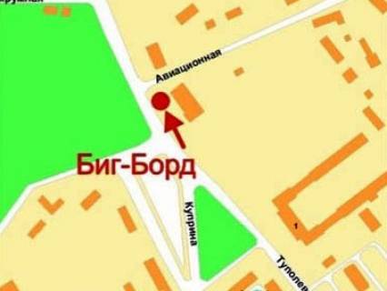 Білборд, Бігборд (Борд)  B у Кривому Розі, 3x6  Купріна вул., 116б, авіаколедж, у бік Визволення пл. схема