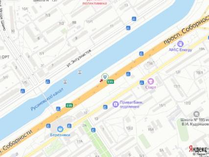 Скроллер B в Киеве Соборності пр. (колиш. Воз'єднання пр.), після 250 м від зупинки "Шамо бул.", від моста Патона - 337127 схема