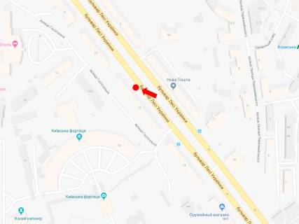 Ситилайт B в Киеве, 1.8x1.2  Українки бул., 12, в сторону вул. Хрещатик схема
