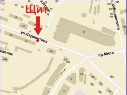 Призматрон, Призма B у Кривому Розі, 3x6  Лермонтова вул., 22, Центрально-Міський ринок, у бік Визволення пл., нижній - 89957 схема