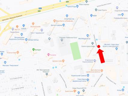 Білборд, Бігборд (Борд)   у Києві, 3x6  Гмирі вул. 5, в бік пр. Бажана схема