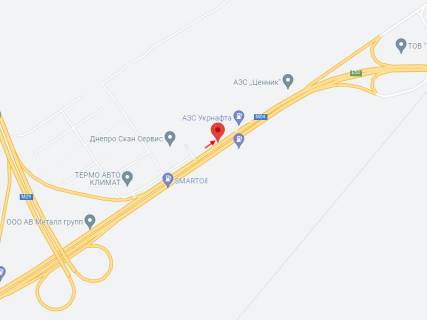 Билборд B в Самар (Новомосковск), 6х3  Автошлях Дніпро - Павлоград (М-30), розвилка на м. Харків, м. Самар (Новомосковськ), біля АЗС УКРНАФТА, рух у бік м. Павлоград схема