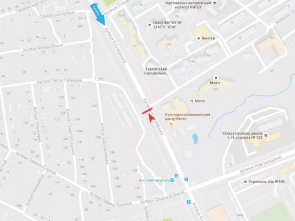 Билборд B в Харькове, 3x6  Клочківська вул. навпроти буд. 190а, з центру схема