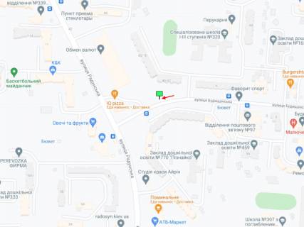 Білборд, Бігборд (Борд)  A у Києві Будищанська вул., 40/42 схема