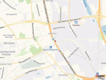 Билборд B в Киеве Автозаводська вул., 5, зупинка "Інститут ім. Бакуля" схема