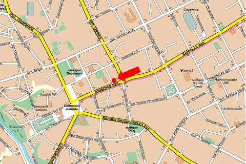 Scrolller, Scroll  in Zhytomyr, 2.3x3.14  Kiivs'ka st., 17/1 / Pokrovs'ka st. (kol. Sorsa st.) - 446470 scheme