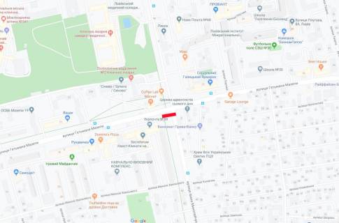 Билборд B в Львове Миколайчука вул. - Мазепи вул. схема