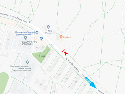 Billboard A in Kharkiv, 3x6  Дерев'янка вул., навпроти буд. 16, з центру scheme