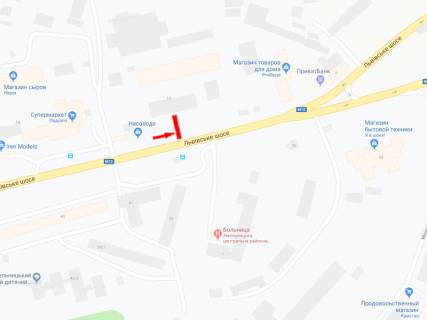 Билборд B в Хмельницком Львівське шосе, 12 схема