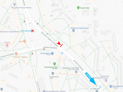 Билборд B в Харькове, 3x6  Свободи пр., 32, в центр схема