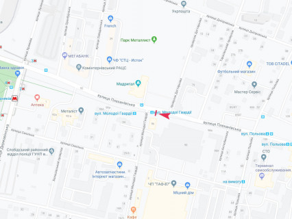 Citylight B in Kharkiv, 1.8x1.2  Тарасенка (кол. Плеханівська) вул., 96, зупинка "Добровольців", в центр scheme