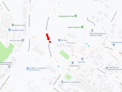 Ситилайт B в Киеве, 1.8x1.2  Подільський узвіз, в сторону центру, вул. Овруцької схема