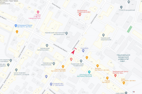 Ситилайт A в Харькове, 1.8x1.2  Алчевських (Артема) вул., 40/27 схема