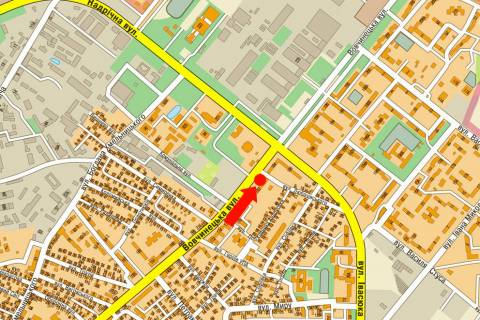 Билборд A в Ивано-Франковске, 3x6  Вовчинецька (Гагаріна) вул. / Любачівського вул. схема