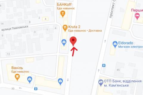 Білборд, Бігборд (Борд)  B у Кам'янське (Дніпродзержинськ), 6х3  просп. Свободи, навпроти буд. 26 схема