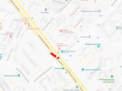 Ситискролл A в Киеве, 1.8x1.2  Українки бул., 24 / Алмазова вул. (колиш. Кутузова вул.), на світлофорі, до ст. м. "Печерська" схема