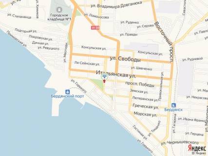 Билборд A в Бердянске Труда пр. - Университетская ул., 41, напротив схема