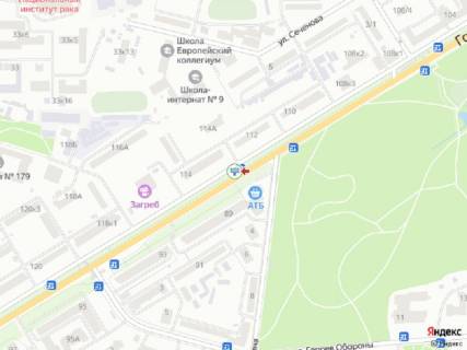 Видеоборд A у Києві просп. Голосіївський (40-річчя Жовтня)., 114 - Виставкова вул. (Полковника Потєхіна), 2, навпроти, в сторону ст.м. "Виставковий центр", прайс за трансляцію ролика 10 сек 1вихід/90 сек, з 0:00 до 23:59 - 368804 схема