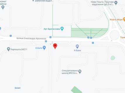 Видеоборд A в Киеве Архипенка вул. (стара назва Залки вул.), 8, аптека "Мед Сервіс", №К016, прайс за ролик 10 сек 1 вихід/5 хвилин, з 8:00-22:00. Розрахунок для інших параметрів трансляції уточнюйте у менеджера. - 301186 схема