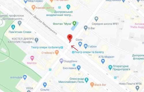 Скроллер A в Днепр (Днепропетровск), 3.14х2.32  просп. Дмитра Яворницького (Карла Маркса) - вул. Юліуша Словацького, біля театру Опери та балету, на світлофорі - 240616 схема