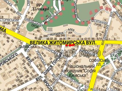 Ситилайт  в Киеве, 1.8x1.2  В. Житомирська вул. / Гончара вул., на світлофорі, в сторону Львівська пл. схема
